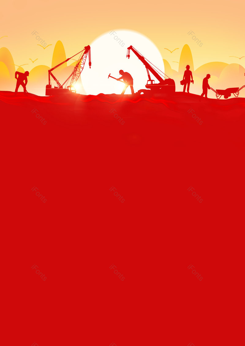 红色复古大气工地五一劳动节海报背景,插画/手绘图,插画/手绘图库,插画/手绘图下载,插画/手绘